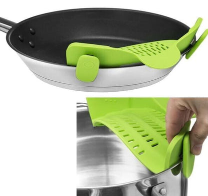 Adjustable Silicone Clip on Strainer for Pots, Pans, and Bowls -Kitchen Colander