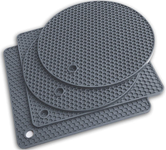 Silicone Trivet Mats - Pot Holders - Drying Mat Our Potholders Kitchen Tools Is Heat Resistant to 440°F, Non-Slip Durable Flexible Easy to Wash and Dry and Contains 4 Pcs by .