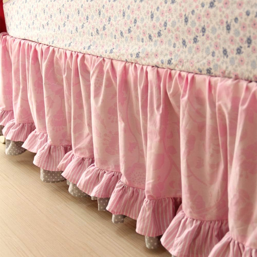 Pink Butterfly Floral Crib Bedding Sets for Girls | 4 Piece Nursery Set | Crib Comforter, Fitted Crib Sheet, Crib Skirt, Diaper Stacker Included